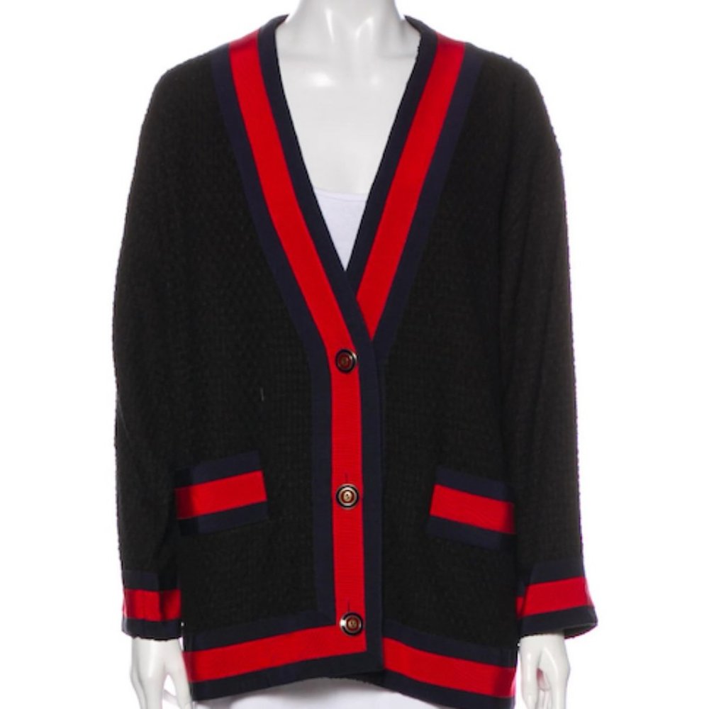 New w Tags-Gucci Black Webb Jacket-Sz 36-$2800